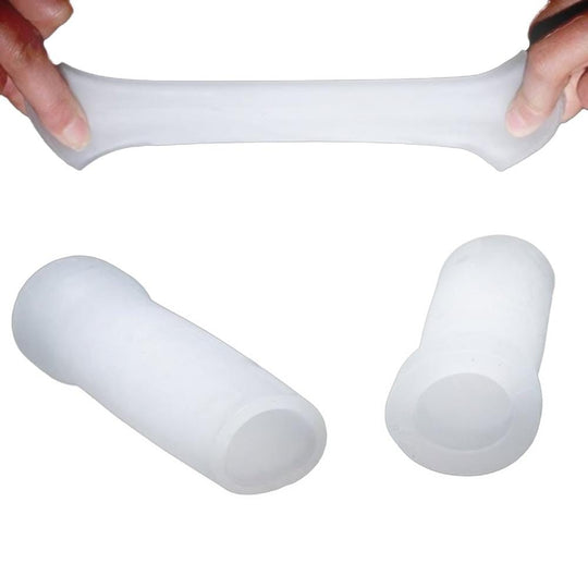 BDSM Smooth Open-Ended White Silicone Penis Sleeve product view