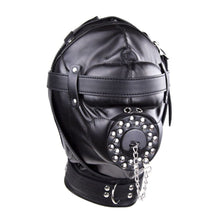 Lade das Bild in den Galerie-Viewer, Schwarze Gimp-Maske aus Leder für BDSM
