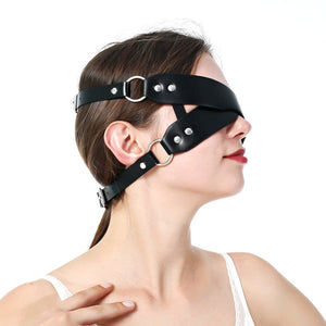 Bandeau pour les yeux en cuir de luxe BDSM