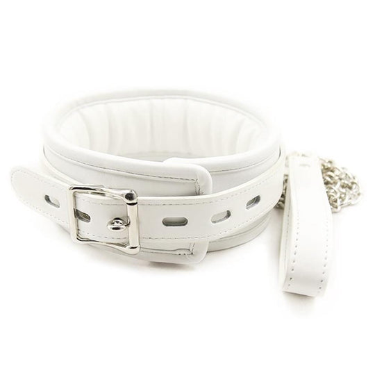 White Creamy Sub Collar With Leash product view