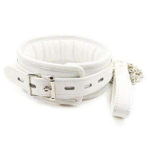 White Creamy Sub Collar With Leash