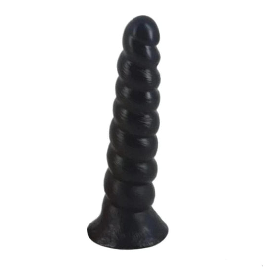 Erotic Spiral Big Black Dildo With Suction Cup BDSM product view