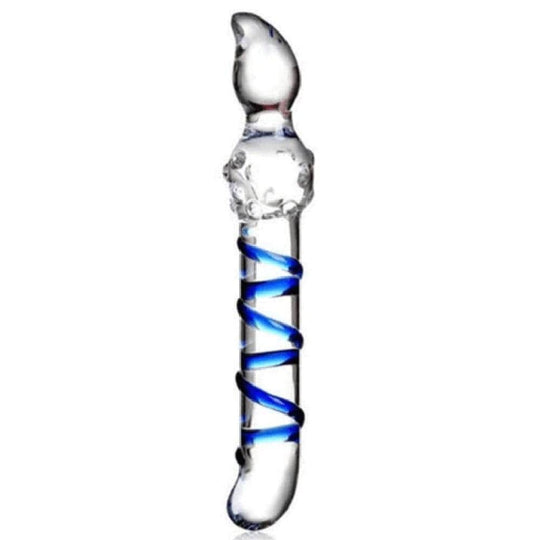 Blue Candy Cane Anal Dildo BDSM product view