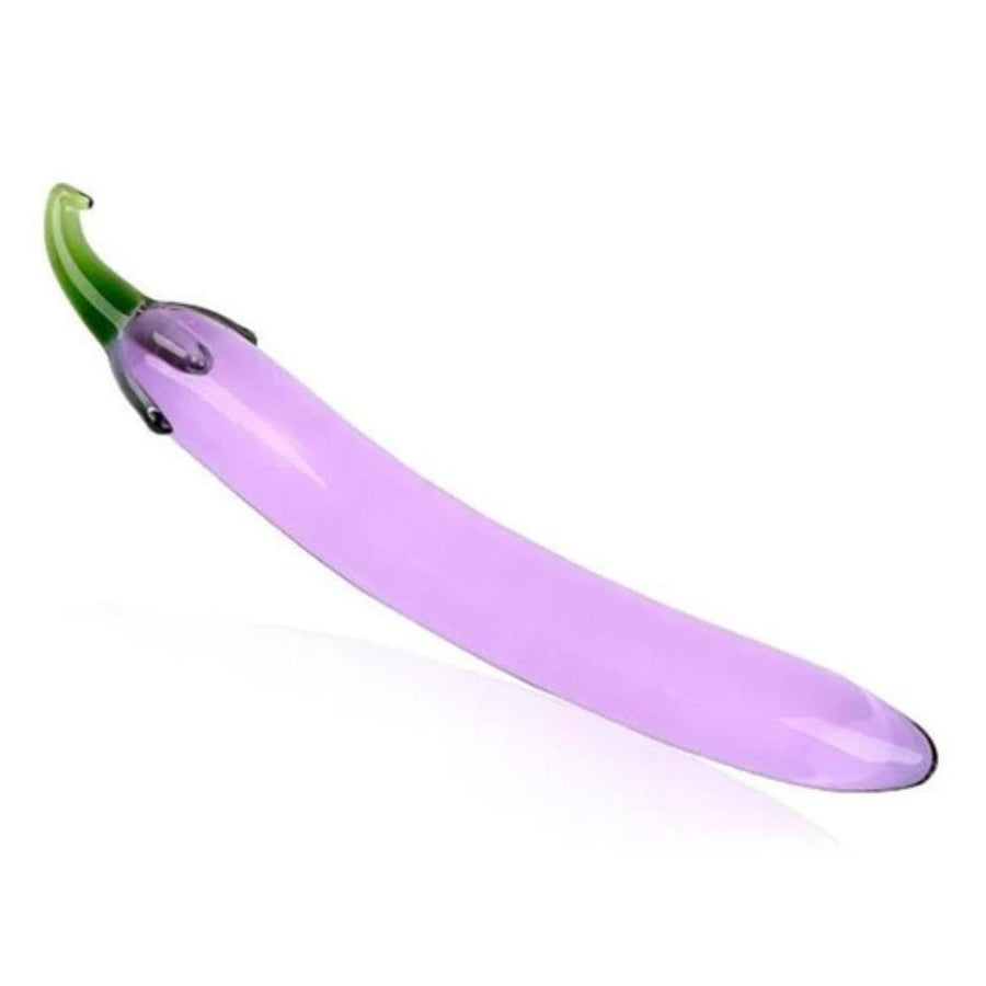 7 Inch Crystal Glass Purple Eggplant Dildo product view