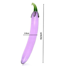 Load image into Gallery viewer, 7 Inch Crystal Glass Purple Eggplant Dildo
