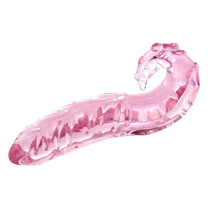 Rosafarbener Tentakeldildo aus Glas für BDSM