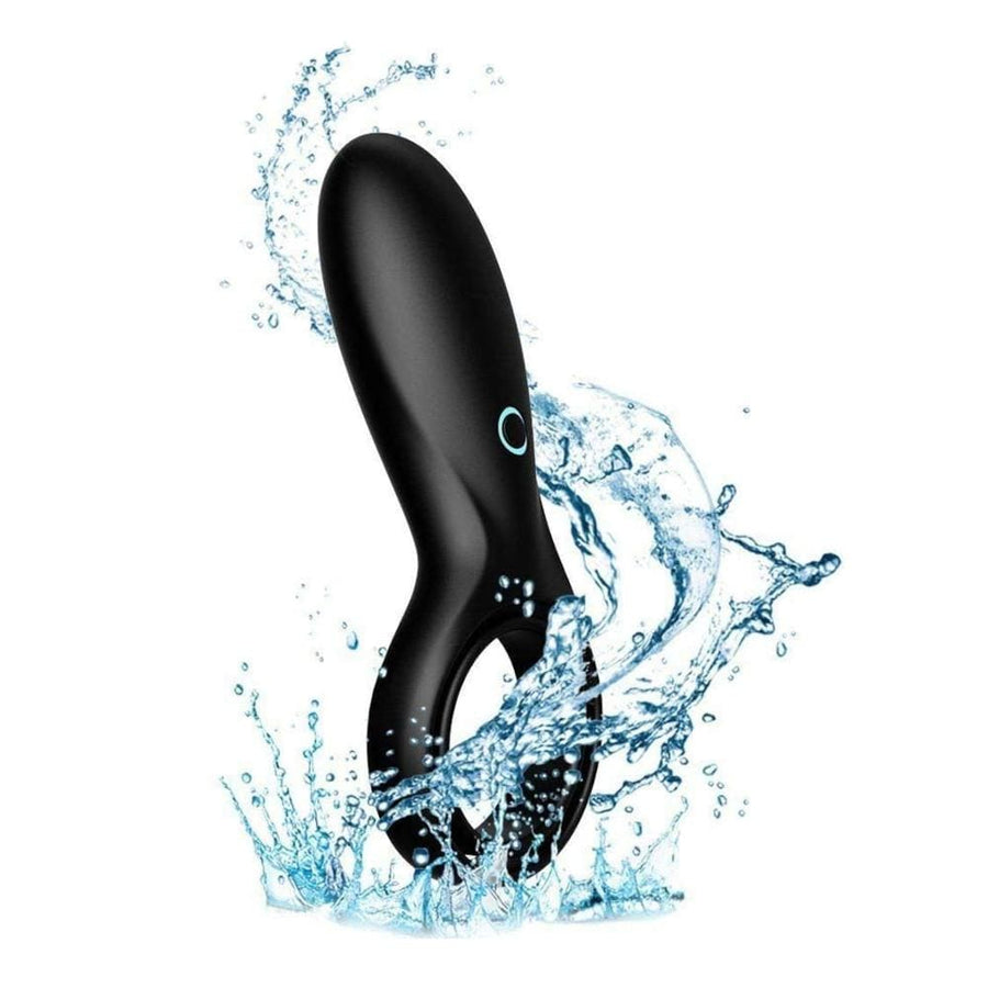 Sleek Black Silicone Vibrating Cock Ring BDSM, gallery view 5