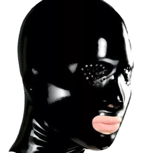 Black Latex Mask BDSM Cosplay Hood BDSM