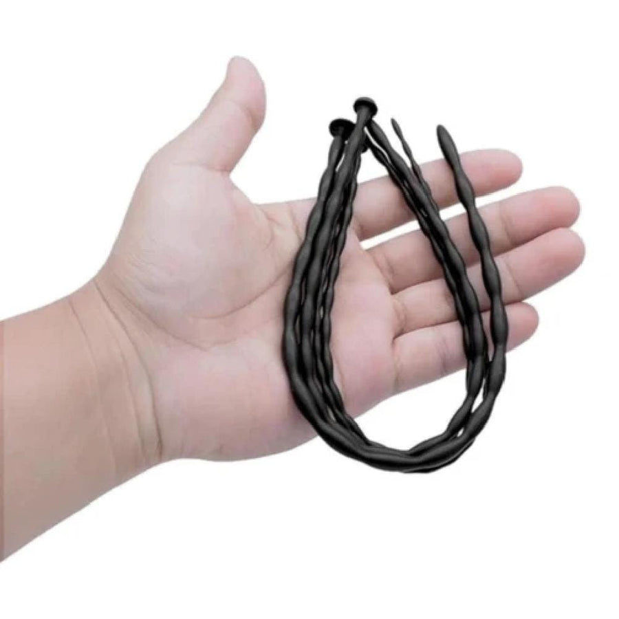 Long Black Silicone Urethral Sounds Set BDSM, gallery view 2