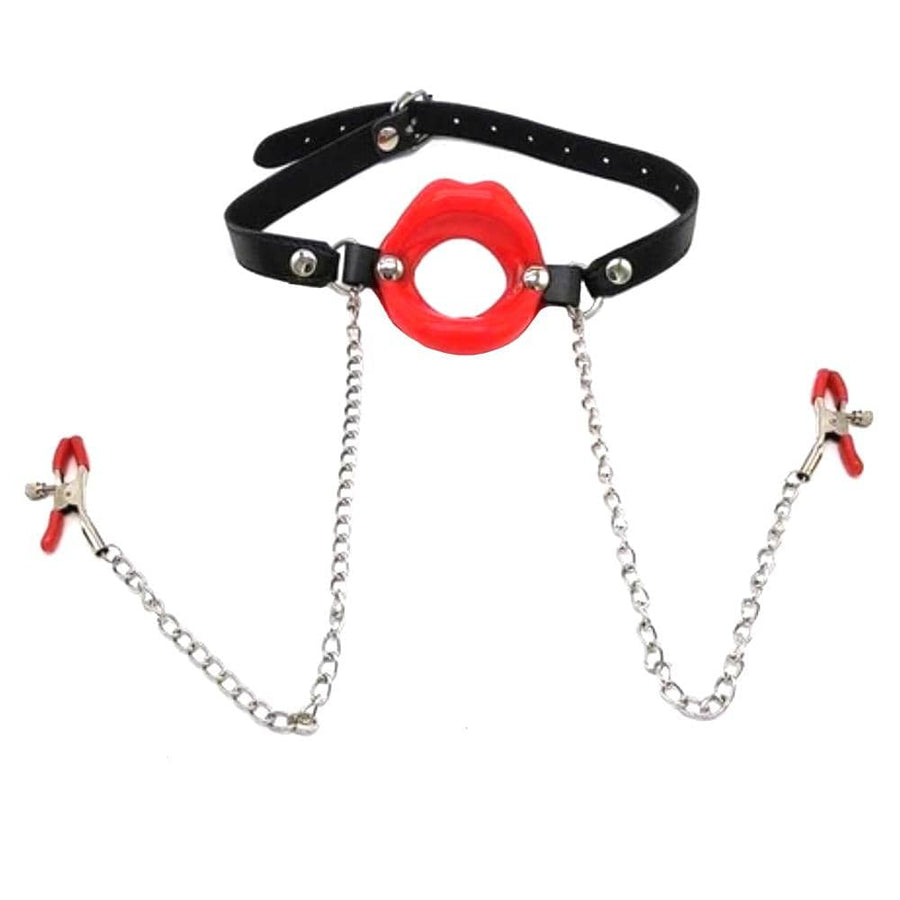 Slave Punishment Mouth Gags With Nipple Clamps BDSM product view