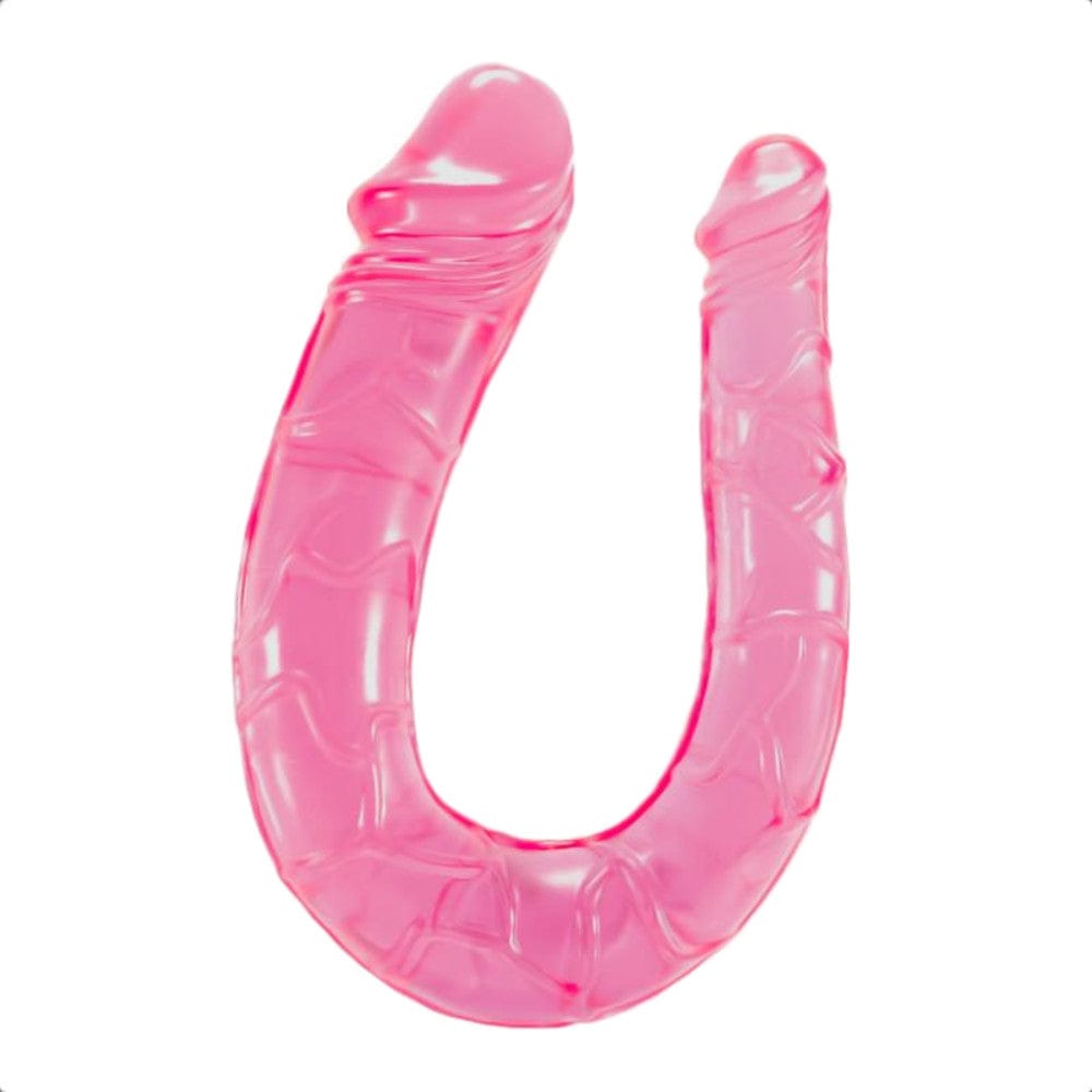 Double-Headed Colored Jelly Pink Dildo BDSM