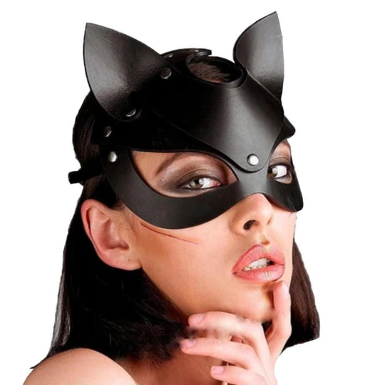 Seductive Leather Catwoman Mask BDSM product view