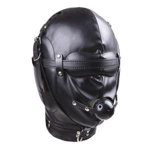 Sensorische Deprivation Leder Sklavenhaube BDSM