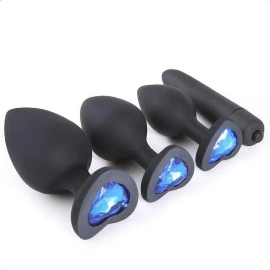 Silicone Anal Training Kit With Extra Vibrator 4pcs BDSM, gallery view 2