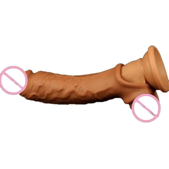 Realistic Double Lock Penis Sleeve Extender BDSM product view