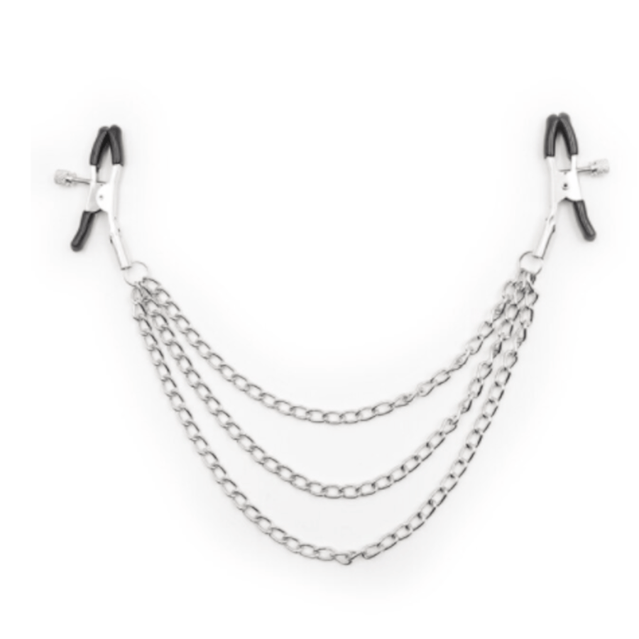 BDSM Fashionable Nipple Clamps With Chain, gallery view 6