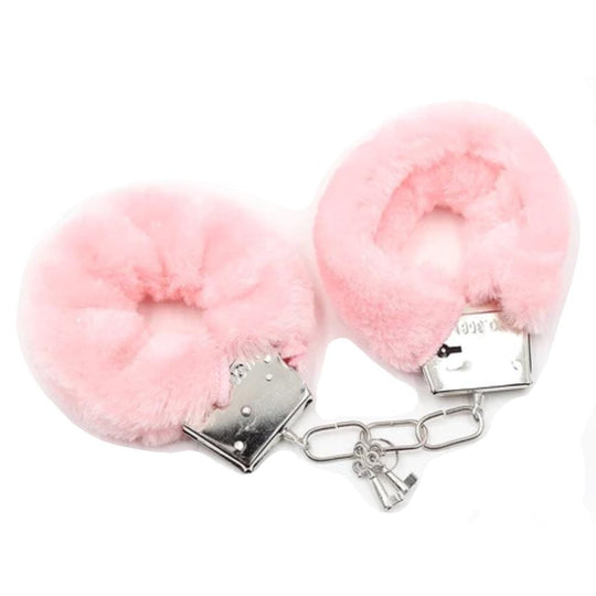 Beginner's Pink Furry Handcuffs BDSM product view