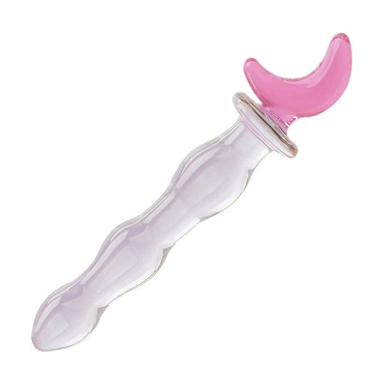 Pink Crescent Moon 7 Inch Glass Dildo product view
