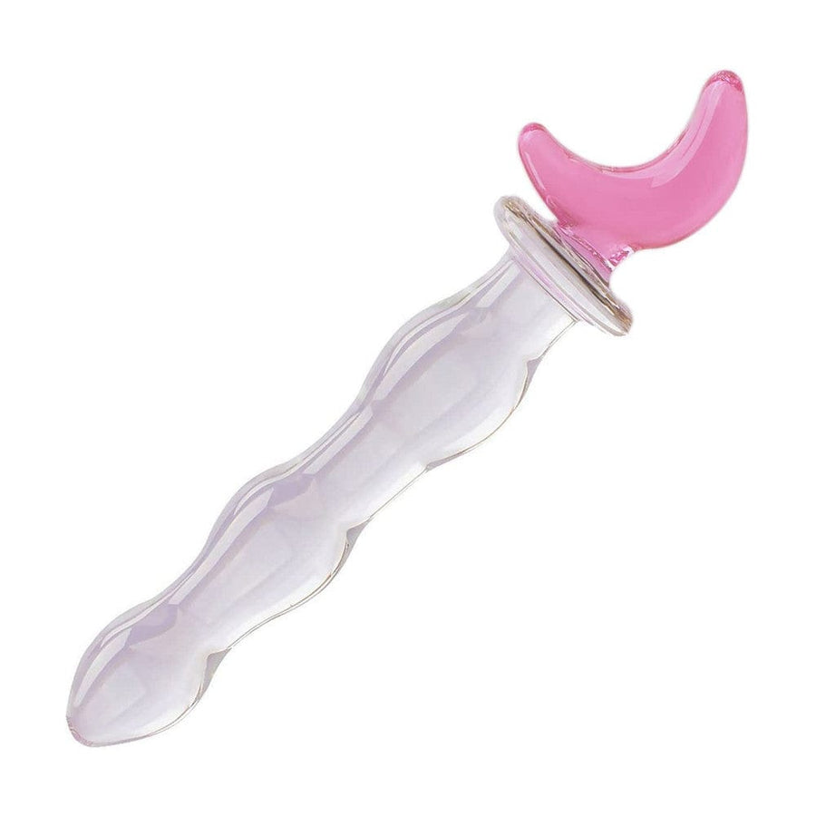 Pink Crescent Moon 7 Inch Glass Dildo product view