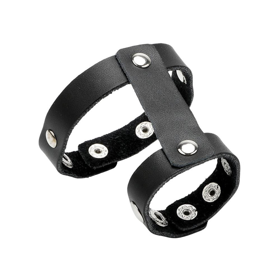 Elastic Studded Leather Cock Rings BDSM, gallery view 2