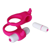 Charger l&#39;image dans la galerie, Anneau d&#39;amour vibrant pour chatouiller le clitoris rose
