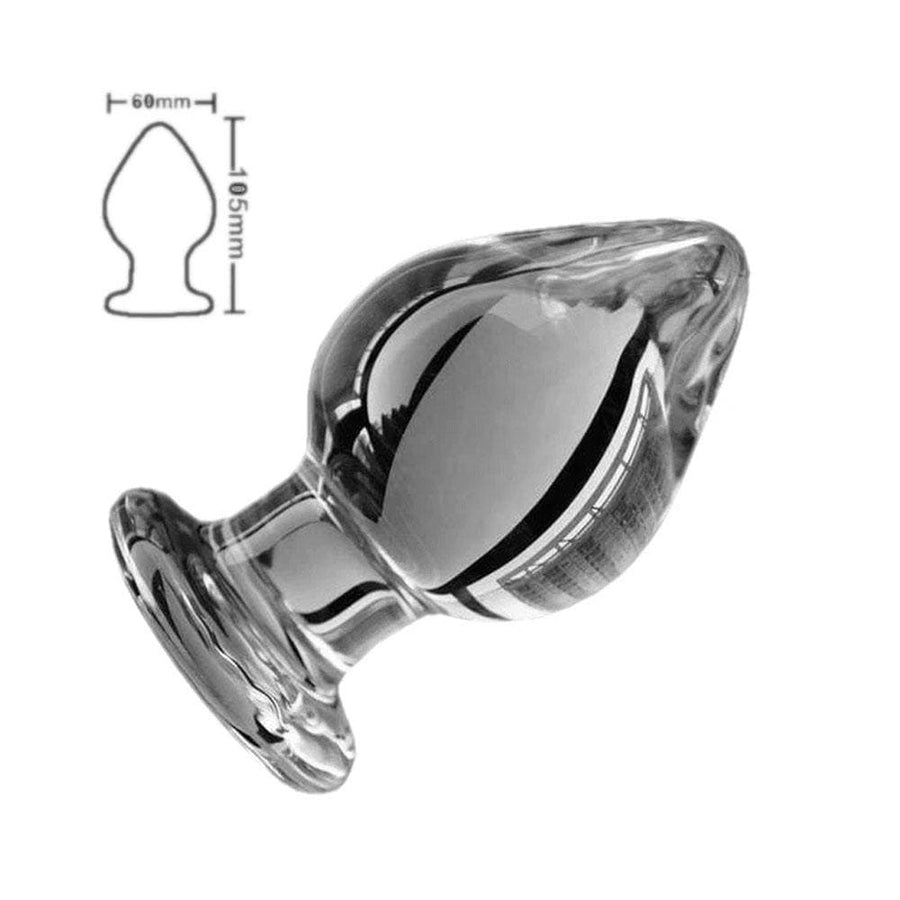 3 Sizes Large Transparent Glass Butt Plug, gallery view 2