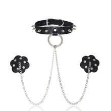 Load image into Gallery viewer, Studded O Ring Choker With Nipple Covers
