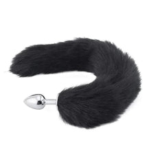 Load image into Gallery viewer, Midnight Black Wolf Tail with Stainless Steel Butt Plug BDSM
