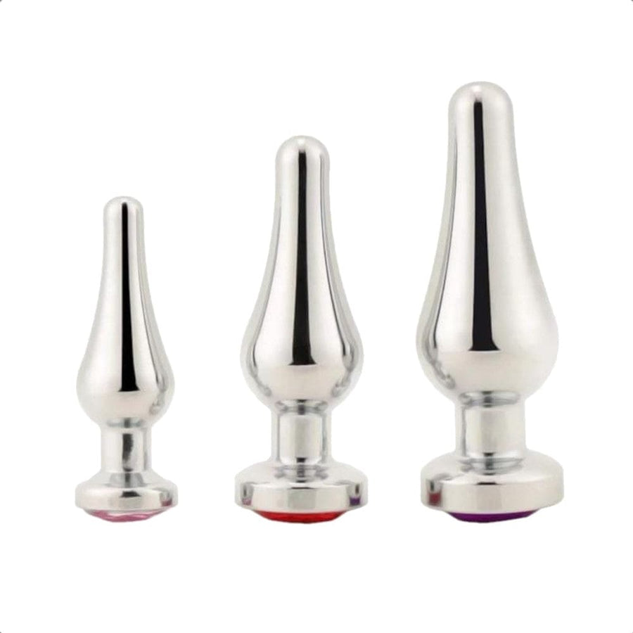 BDSM Shaped Jeweled Butt Plug 3-Piece Set, gallery view 2