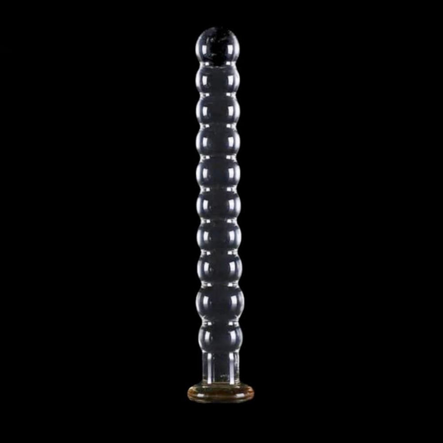 Luxurious Beaded 10 Inch Large Glass Dildo BDSM, gallery view 2