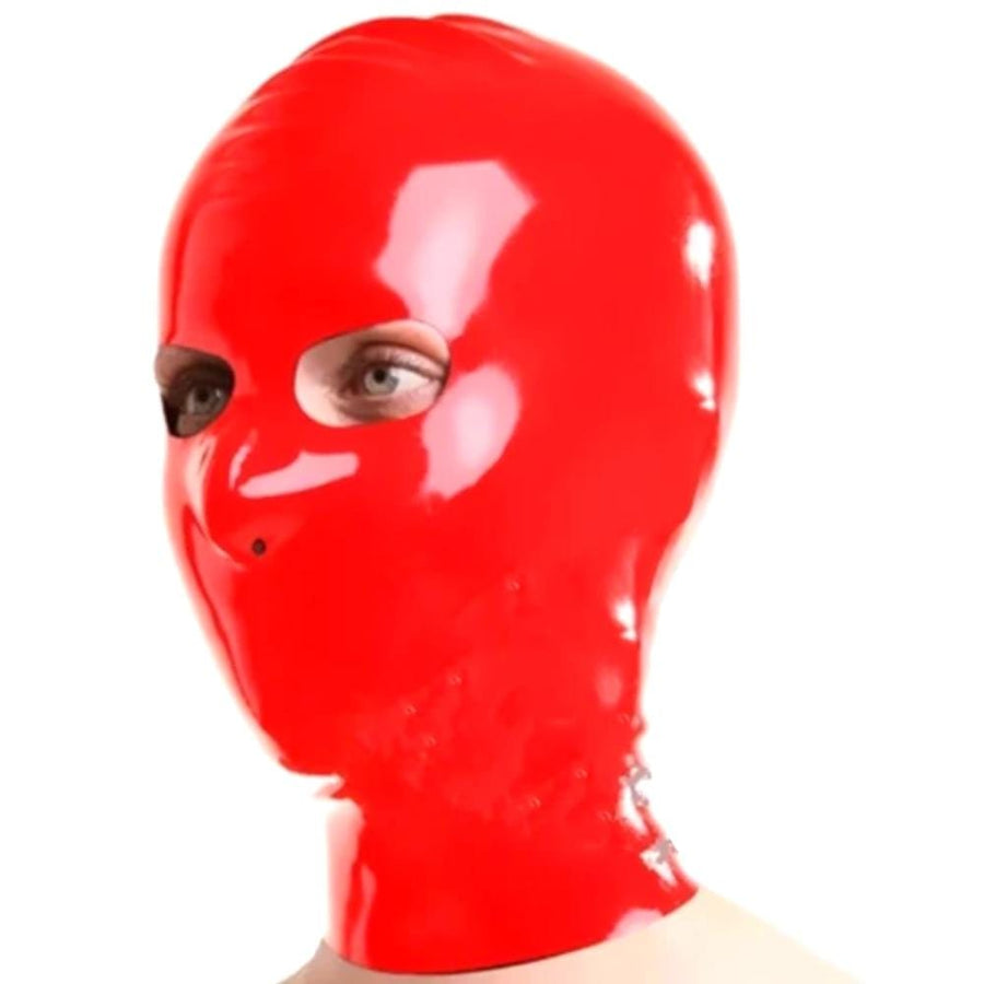 Kinky Red Latex Fetish Hood BDSM product view