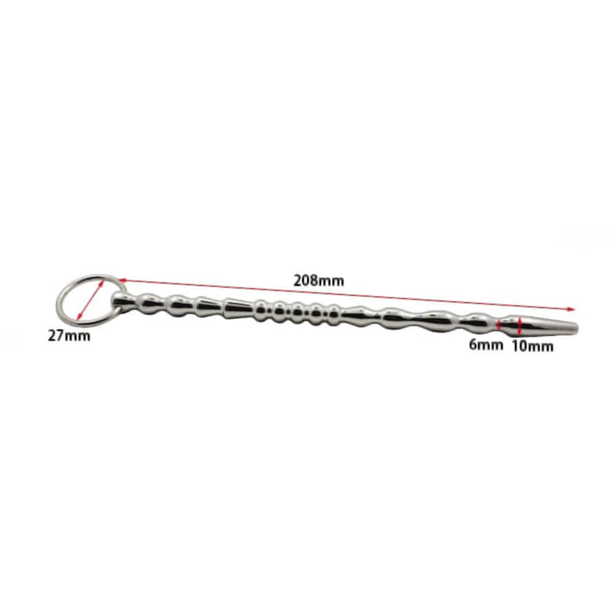 BDSM Stainless Beaded Urethral Play Penis Wand, gallery view 5