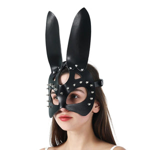 Masque de lapin en cuir sexy et badass BDSM