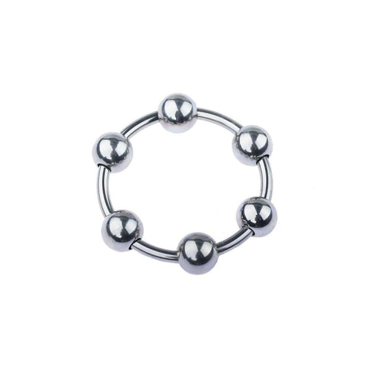 Stainless Sextet Beaded Cock Ring BDSM product view