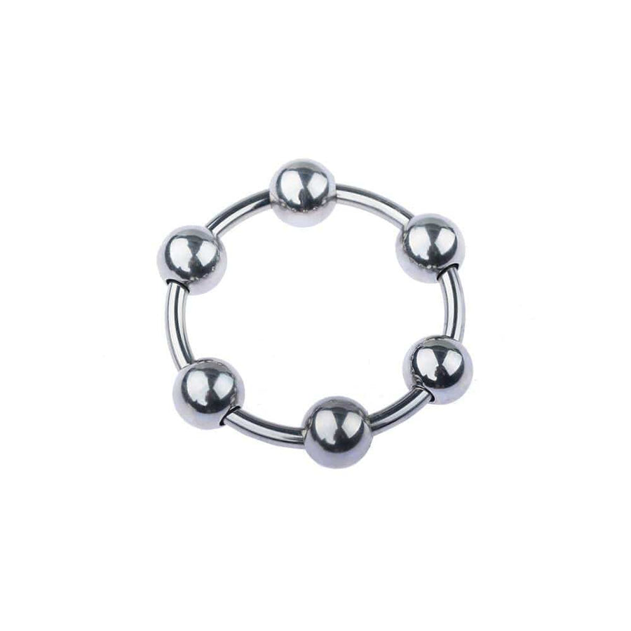 Stainless Sextet Beaded Cock Ring BDSM product view