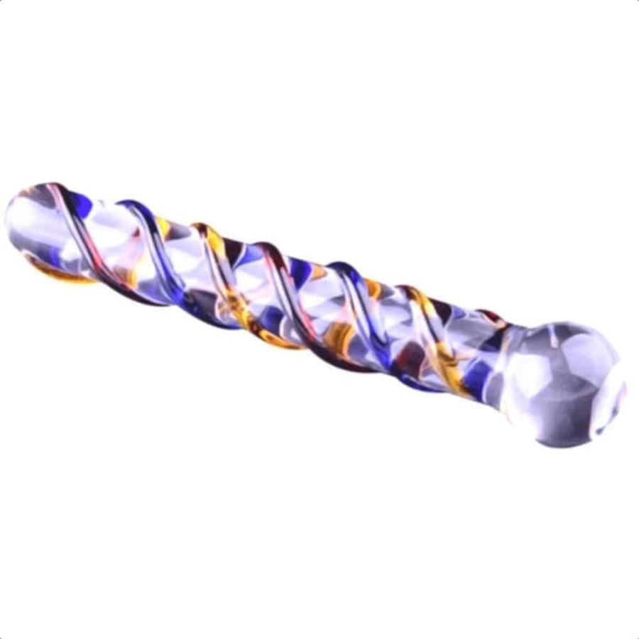 Twirling Sensations 7 Inch Glass Dildo BDSM, gallery view 2
