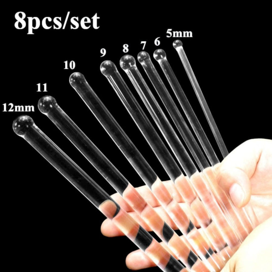 8-Piece Smooth Glass Urethral Sounds bdsm, gallery view 4