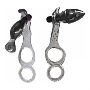 Dual Choke Cock Ring With Anal Stimulator BDSM