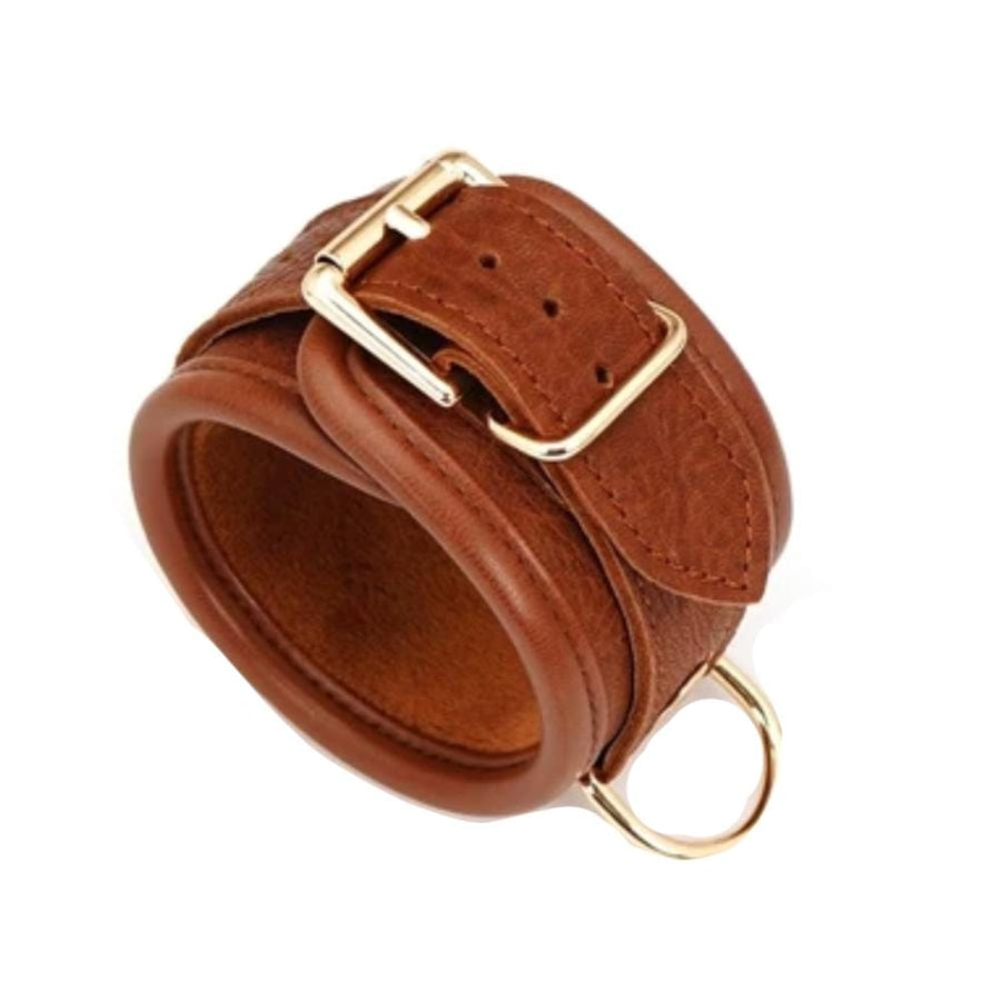 Brown Vintage Leather Wrist Cuffs, gallery view 3