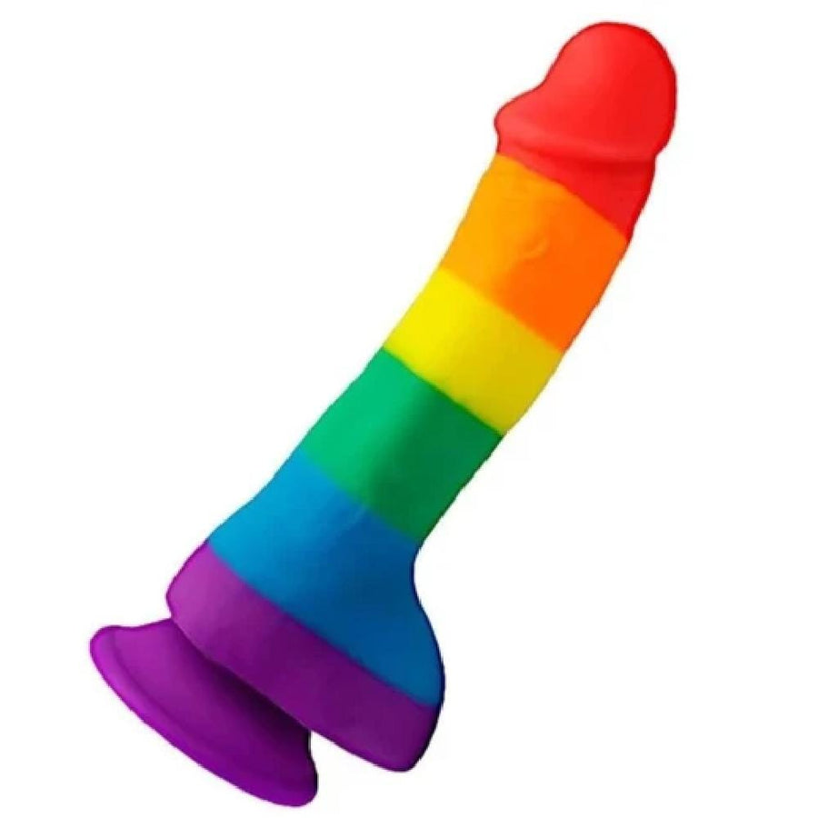 Realistic 7 Inch Rainbow Dildo With Suction Cup product view