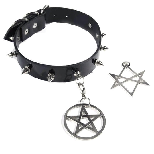 Black Gothic Talisman Pendant Collar product view