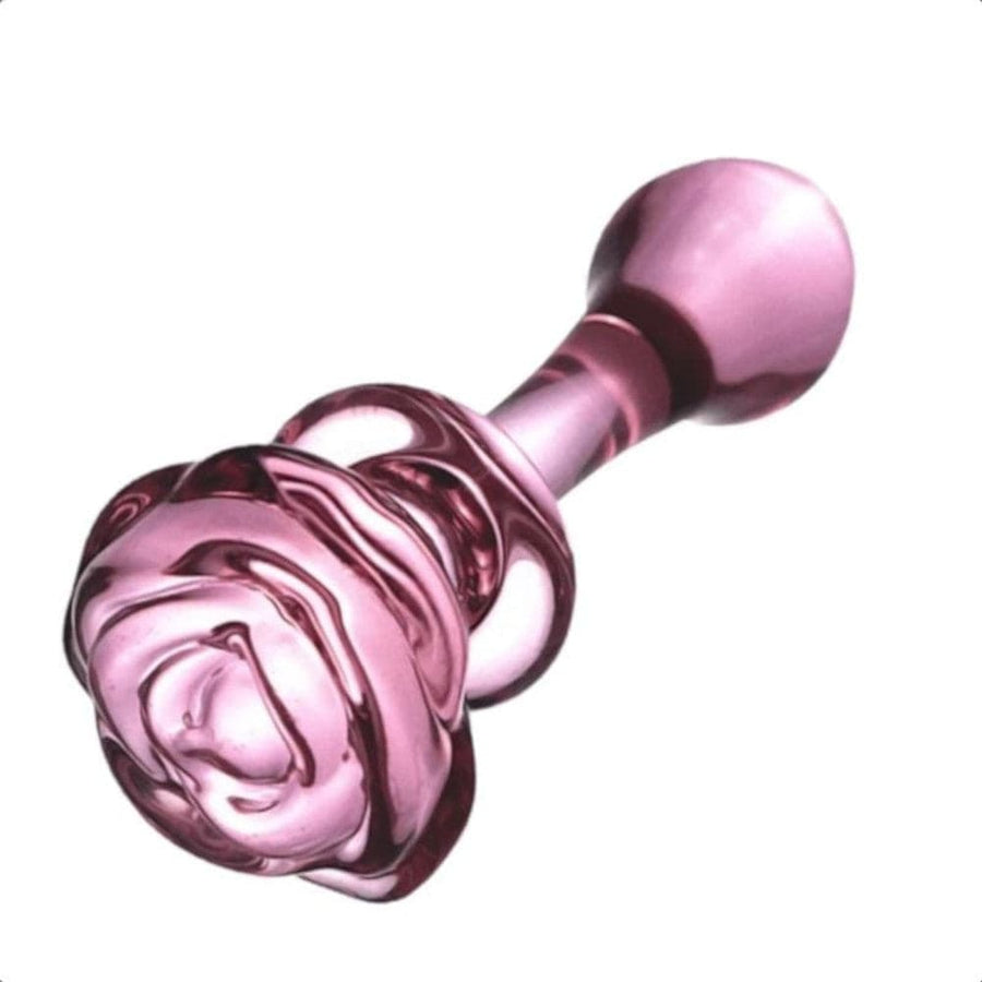 Lovely Pink Glass Rose Dildo BDSM, gallery view 4