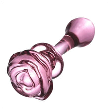 Load image into Gallery viewer, Lovely Pink Glass Rose Dildo BDSM
