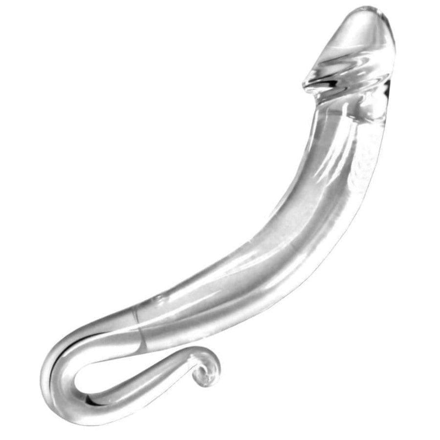 BDSM Smooth Tentacle Crystal Curved Glass Dildo, gallery view 6