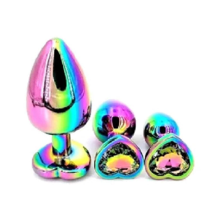 Rainbow Princess Heart Shaped Three Plug Set BDSM product view