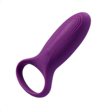Load image into Gallery viewer, Rechargeable Vibrating Purple Cock Ring BDSM
