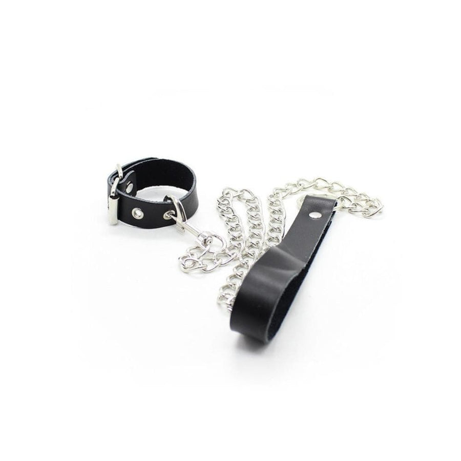 Bondage Games Leather Dick Ring Leash BDSM, gallery view 2