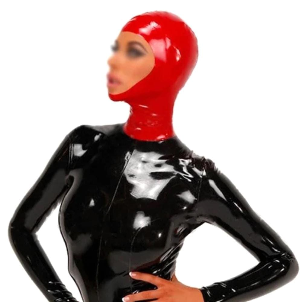 Masque fétichiste en latex à visage ouvert BDSM