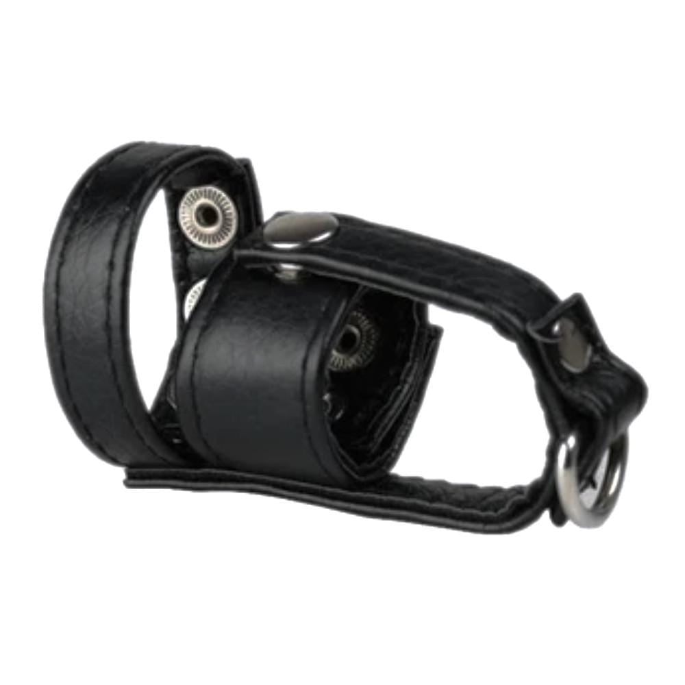 Adjustable Leather Strapping Chastity Cage