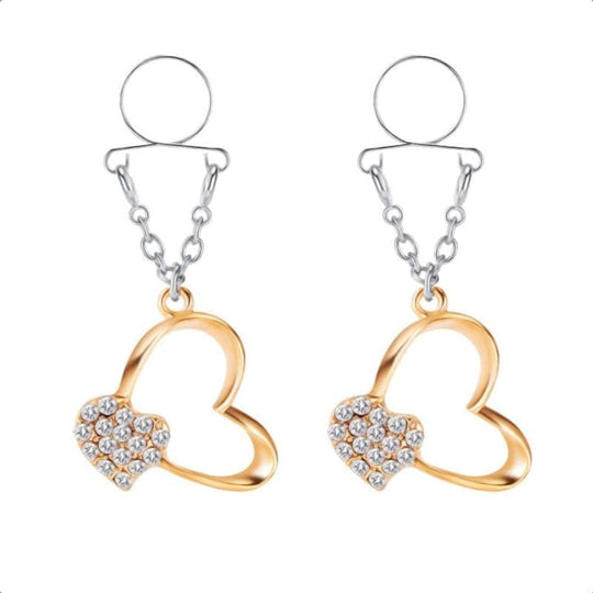 BDSM Dangling Heart Clip-on Nipple Jewelry product view